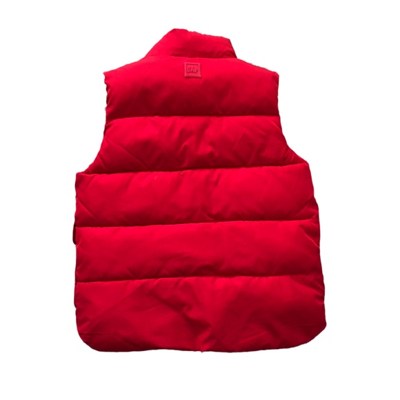 SOLD - GAP Red Warm Fall Winter Puffer Snap Pocket Full Zipper Puffy Vest Size 5 - Picture 12 of 12